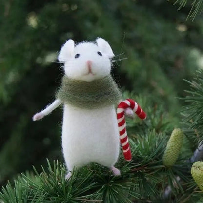 Felted Mini Mice Ornaments